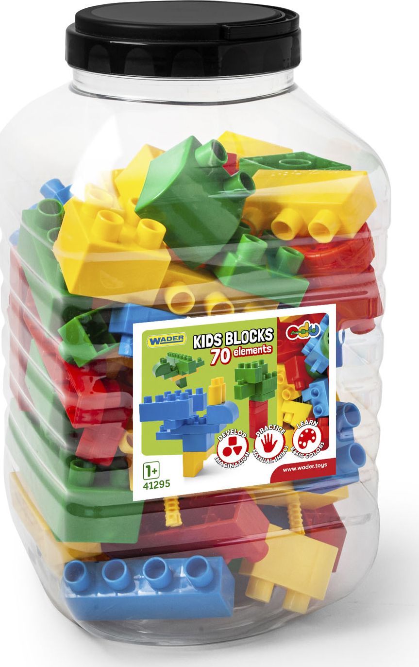 Wader Kids Blocks Blocuri într-un container de 70 de elemente (41295)