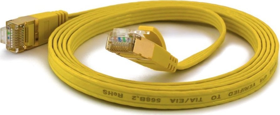 Wantec Wantec flates CAT6A FTP Patch Cable - 1 m - Cat6a - F/UTP (FTP) - RJ- 45 - RJ- 45 - galben (7061)