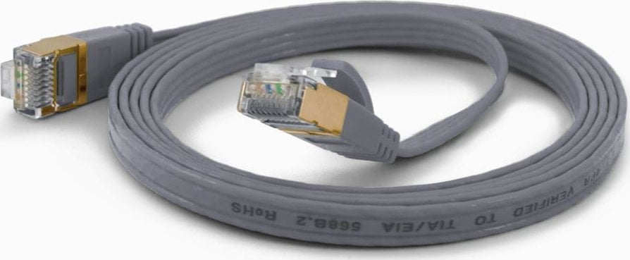 Wantec Wantec flates CAT6A FTP Patch Cable - 1,5 m - Cat6a - F/UTP (FTP) - RJ- 45 - RJ- 45 - gri (7076)