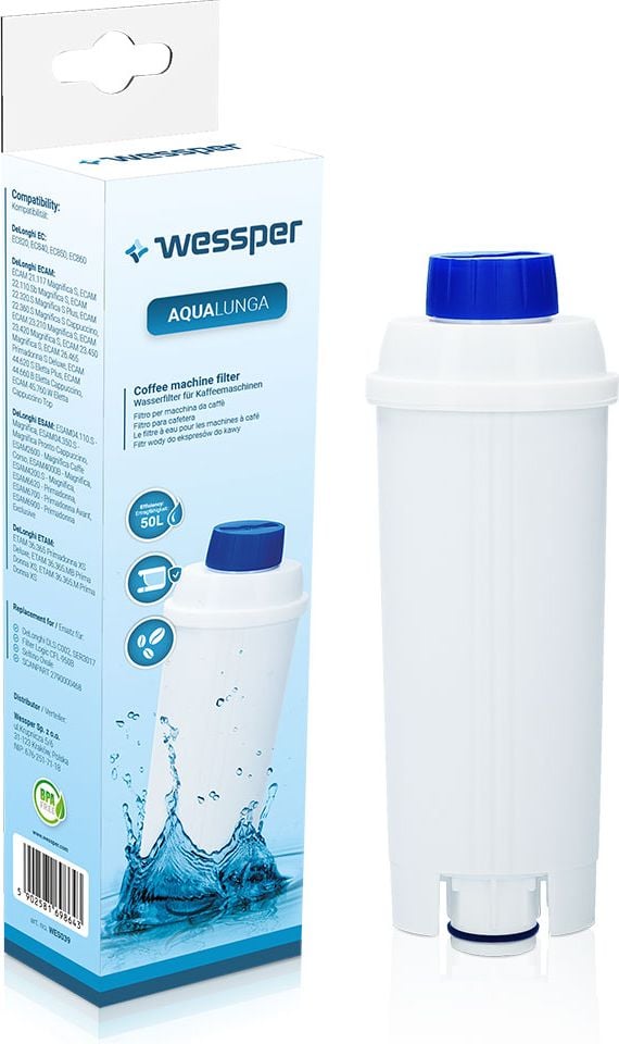 Wessper AquaLunga - filtru de apa pentru aparatele de cafea DeLonghi
