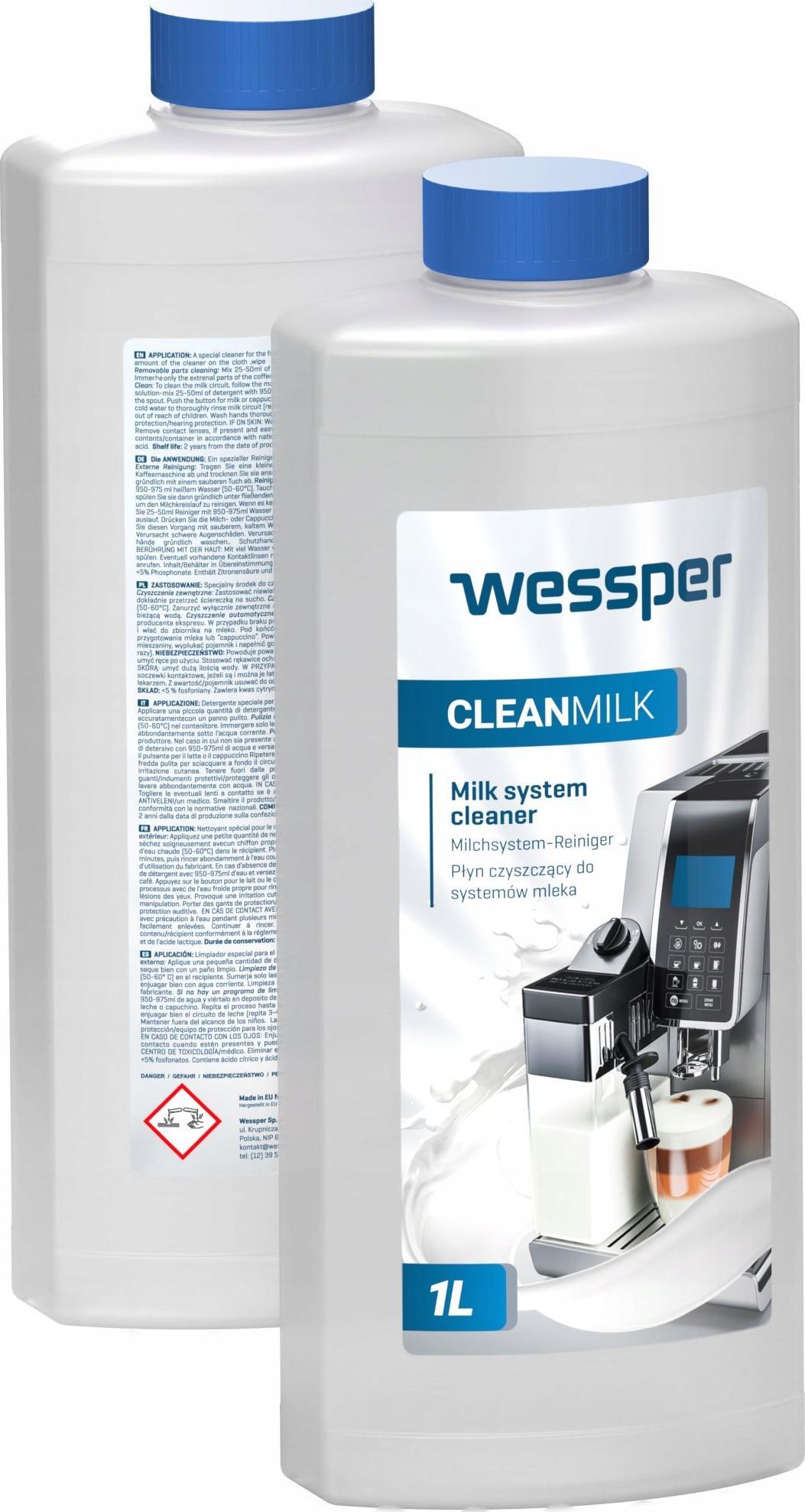 Accesorii si piese aparate cafea - Wessper  Środek do czyszczenia systemu mleka Clean Milk 1000ml