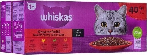 Whiskas WHISKAS Mâncăruri clasice în amestec de sos pentru pisici 40x85g