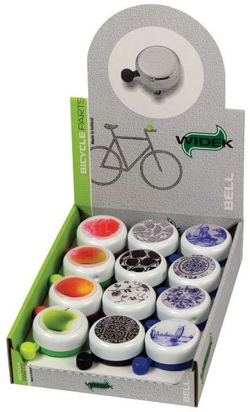 Sonerie pentru biciclete Widek WHITE COLLECTION mix de culori cutie de 12 (WDK-002666)