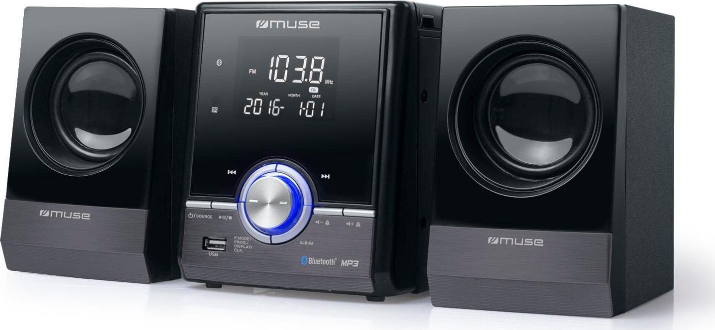 Sisteme audio - Sistem audio Muse M-38 BT, Bluetooth, CD-Player, LCD, Negru