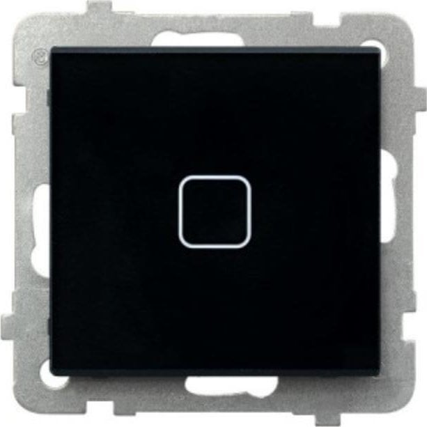 WIERB Comutator tactil Ospel Sonata Touch LPD-1RS/m/32 unipolar încastrat cu iluminare de fundal 10AX 230V sticla neagra