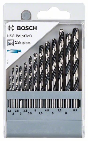 Burghie cilindrice pentru metal HSS Bosch 1,5 2 4,5 4 5,5 5 4,8 3 2,5 3,5 6 3,2 Set 6,5 mm (2608577349)