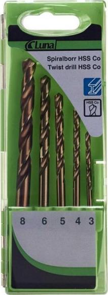 Luna drill set de burghie din cobalt din 5 piese