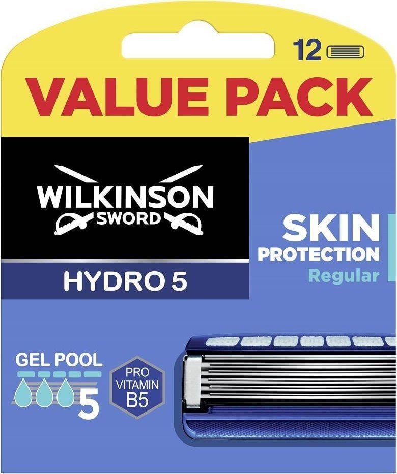 Set Rezerve aparat de ras Wilkinson Sword Hydro 5 Skin Protection Regular cu Vitamina B5, barbati,12 buc