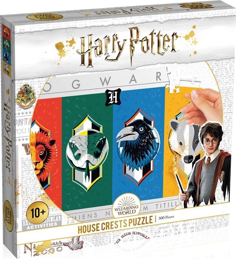Puzzle 500 piese - Harry Potter House Crests, Carton
