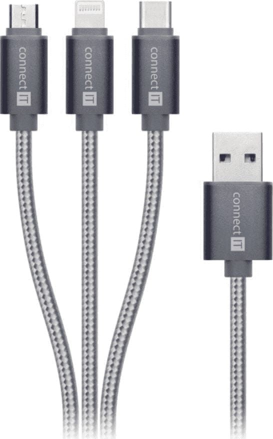Wirez 3in1 USB-C &amp; Lightning &amp; Micro USB, 1,2 m