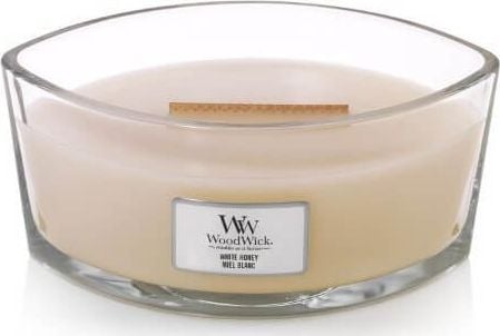 Lumânare parfumată WoodWick White Honey Ellipse 453,6 g (76026E)