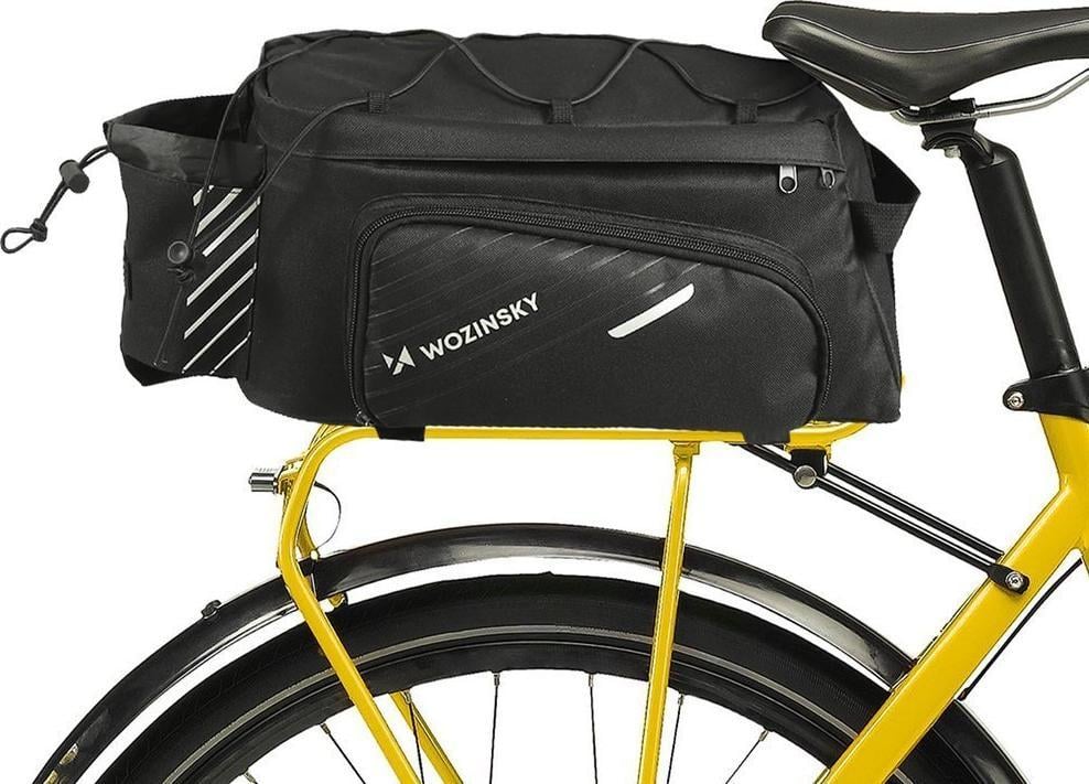 Wozinsky Geanta pentru suport pentru biciclete Wozinsky cu curea de umar 9L (Husa de ploaie inclusa) Negru (WBB22BK)