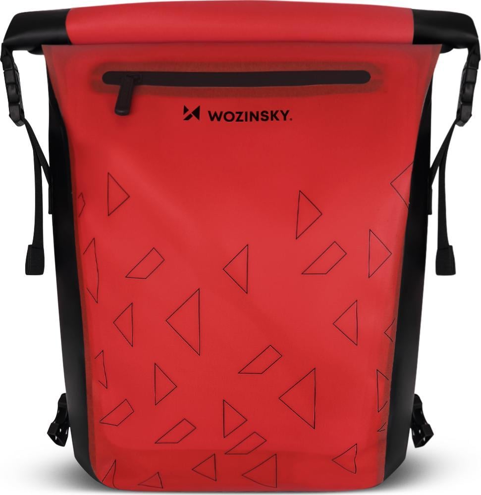 Wozinsky Wodoszczelny plecak rowerowy ze stelażem torba rowerowa 2w1 23l czerwony (WBB31RE)