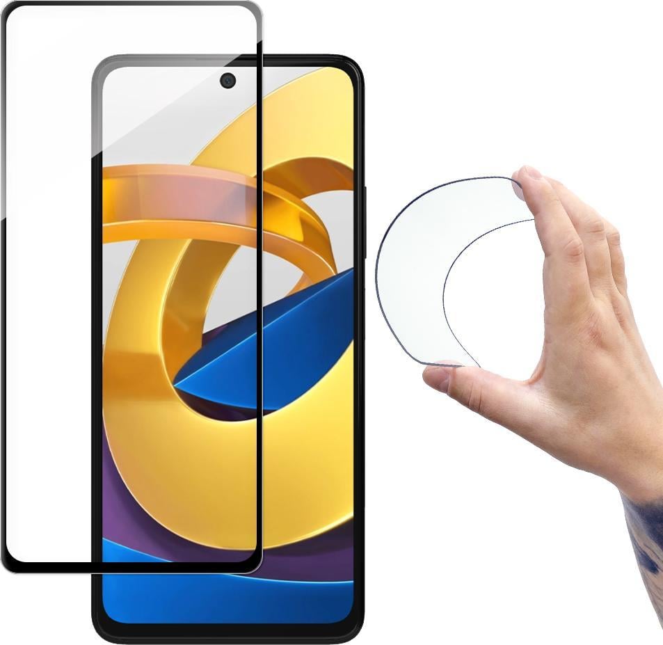 Wozinsky Wozinsky Full Cover Flexi Nano folia szklana szkło hartowane z ramką Xiaomi Poco M4 Pro 5G przezroczysty
