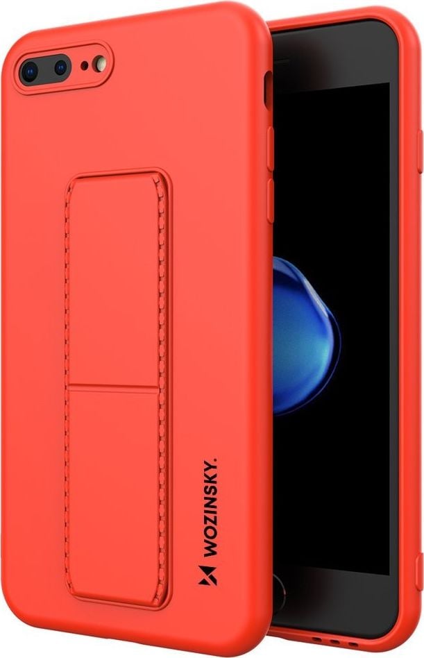 Wozinsky Wozinsky Kickstand Case elastyczne silikonowe etui z podstawką iPhone 8 Plus / iPhone 7 Plus czerwony
