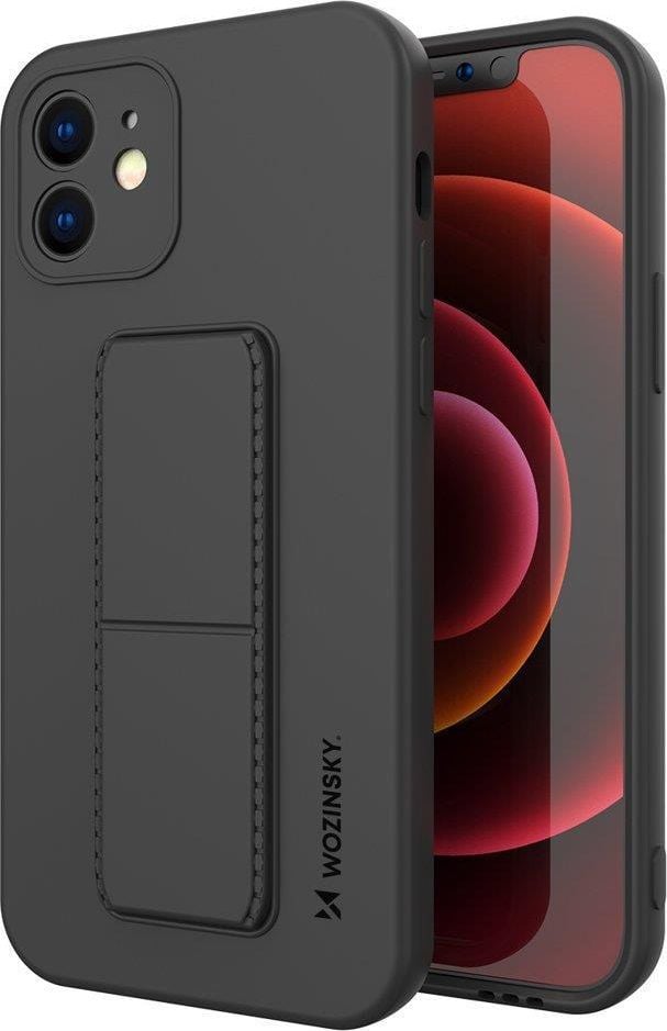 Wozinsky Wozinsky Kickstand Case elastyczne silikonowe etui z podstawką iPhone XS Max czarny