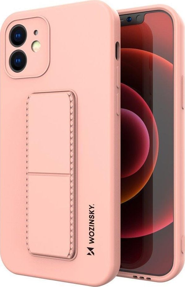 Wozinsky Wozinsky Kickstand Case elastyczne silikonowe etui z podstawką iPhone XS Max różowy