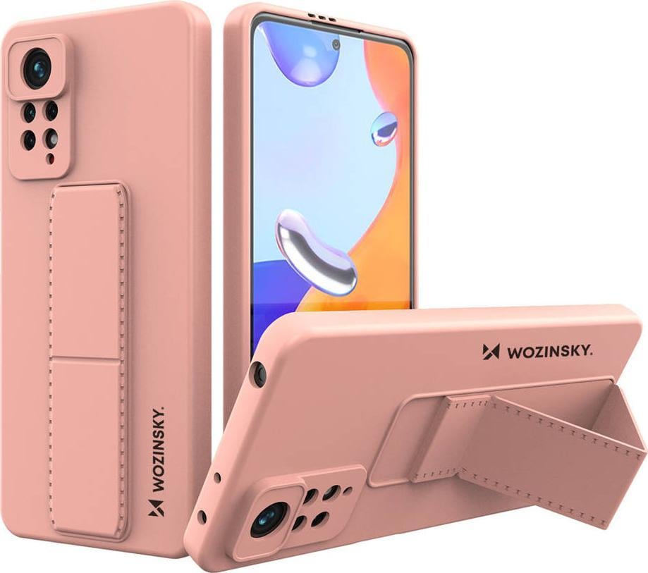 Wozinsky Wozinsky Kickstand Case elastyczne silikonowe etui z podstawką Xiaomi Poco X4 Pro 5G różowy