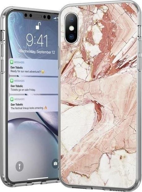 Wozinsky Wozinsky Marble żelowe etui pokrowiec marmur Samsung Galaxy M51 różowy
