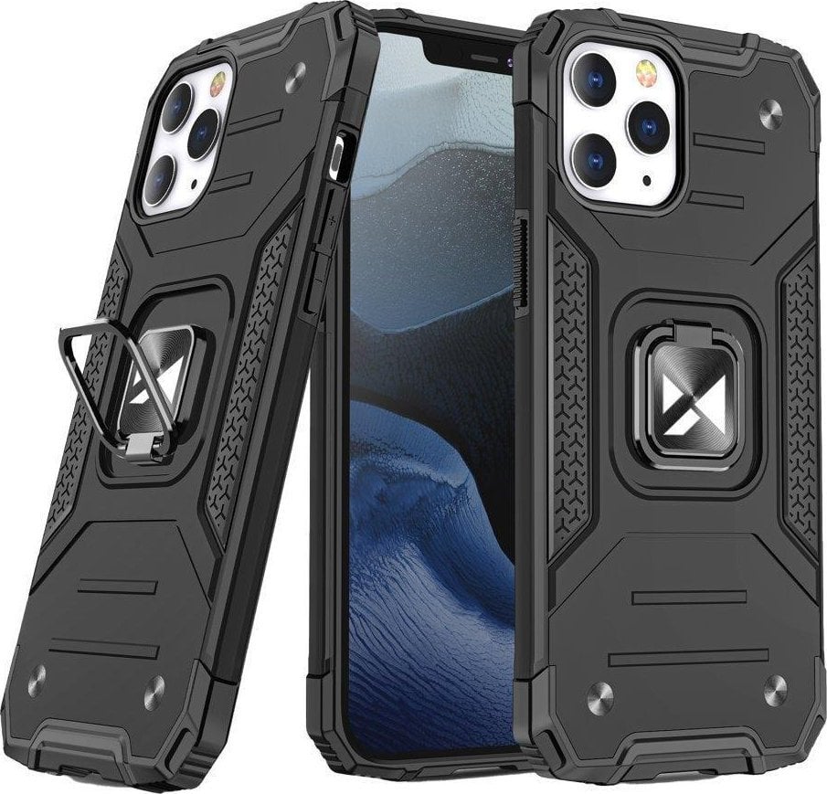 Wozinsky Wozinsky Ring Armor etui iPhone 14 Pro Max pancerny hybrydowy pokrowiec + magnetyczny uchwyt czarny