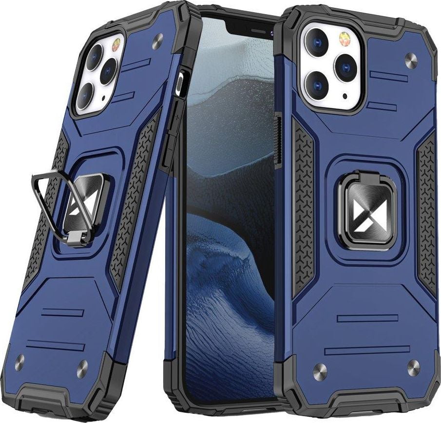 Wozinsky Wozinsky Ring Armor pancerne hybrydowe etui pokrowiec + magnetyczny uchwyt iPhone 13 Pro Max niebieski