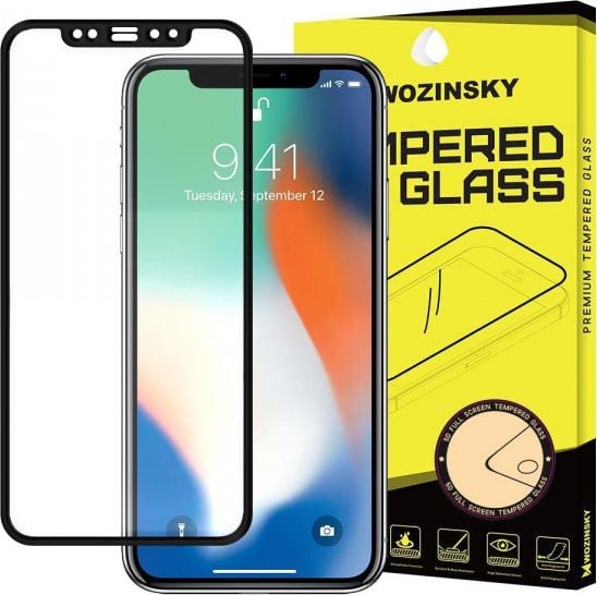 Wozinsky Wozinsky super wytrzymałe szkło hartowane Full Glue na cały ekran z ramką Case Friendly iPhone 12 Pro Max czarny uniwersalny