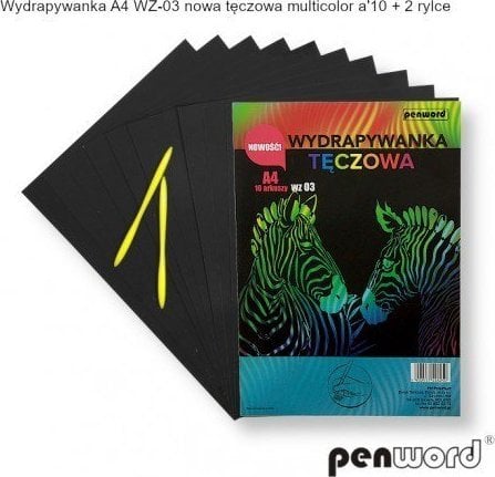 SCRATCH-OUT A4 WZ-03 NEW RAINBOW MULTICOLOR a10 + 2 burini