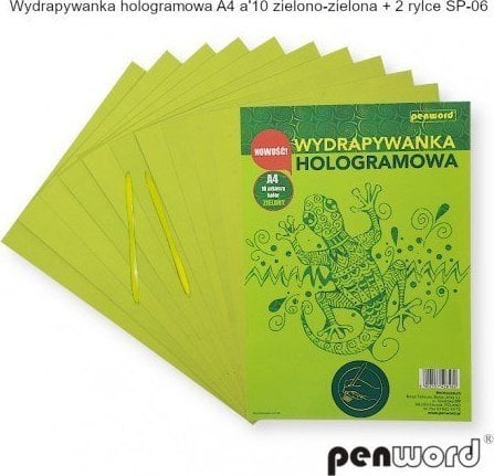 HOLOGRAMĂ Scratch-out A4 a10 VERDE-VERDE +2 stilouri SP-06