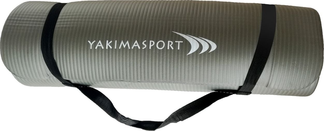 Saltea aerobic YakimaSport NBR PRO 180 cm x 60 cm x 1 cm negru, ideală pentru antrenamente Mata de antrenament YakimaSport NBR PRO cu dimensiunile de 180 cm x 60 cm x 1 cm, culoare neagră, este perfectă pentru antrenamentele de aerobic.
