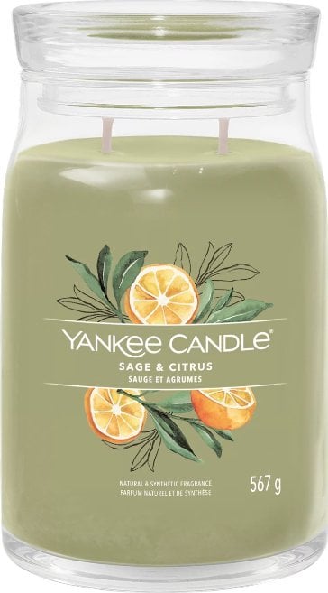 Yankee Candle Lumanare mare Yankee Candle Signature Sage & Citrus 567g