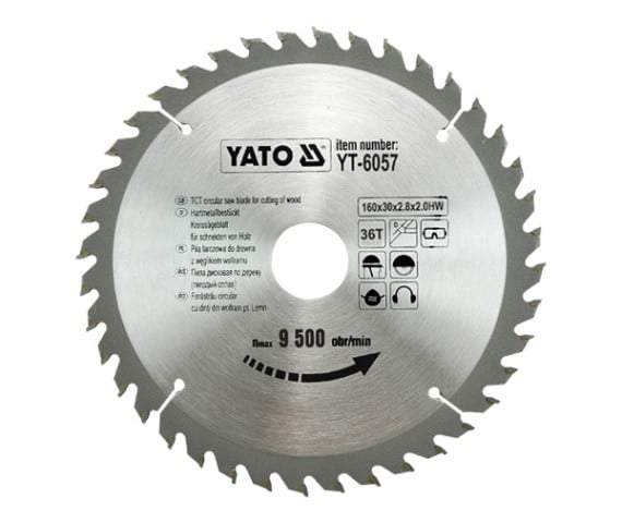 Ferăstrău circular Yato pentru lemn 160x30mm 36z YT-6057