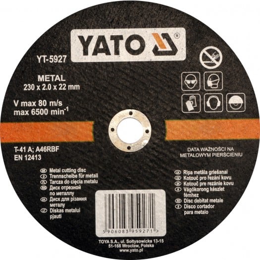 Disc de tăiere Yato Metal 230x2.0x22mm (YT-5927)