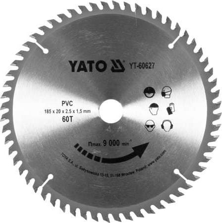 Disc de tăiere Yato PVC 185x60x20 (YT-60627)