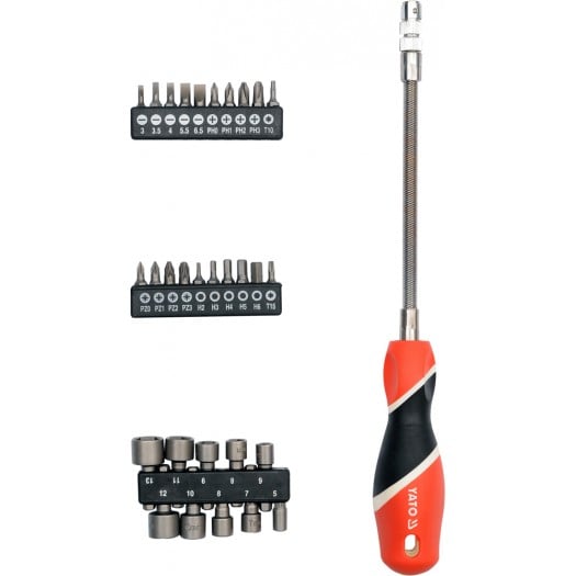 Set surubelnita flexibila + biti, Yato, YT-25972, 31 piese