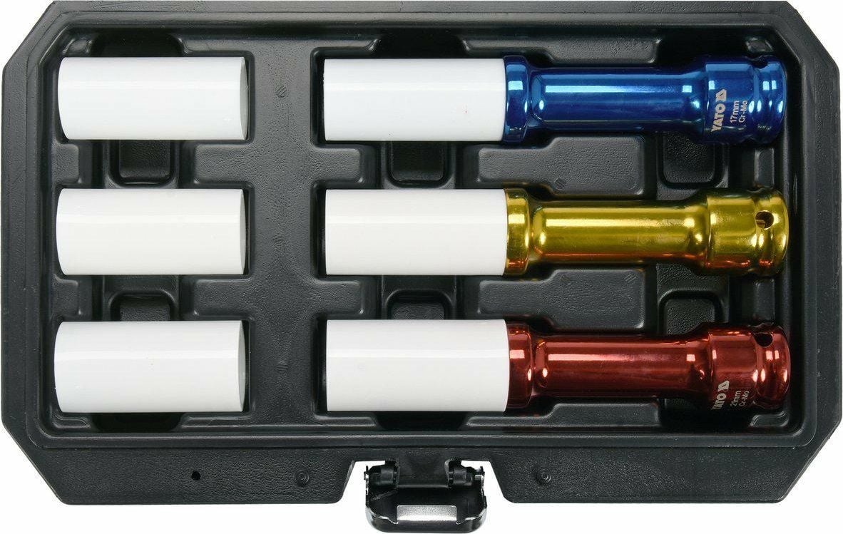 Set Chei Tubulare pentru Jante, CR-Mo, 1/2 inch, 17 - 19 - 21mm, 6 buc Yato YT-10563