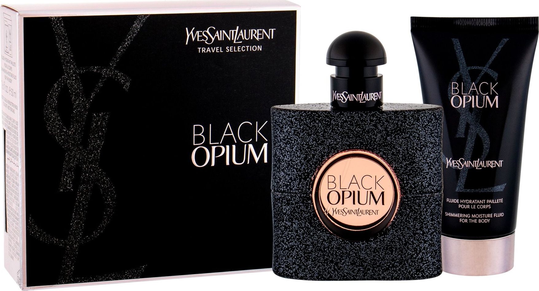 Set Yves Saint Laurent Black Opium, Femei: Apa de Parfum, 50 ml + Lotiune de corp, 50 ml