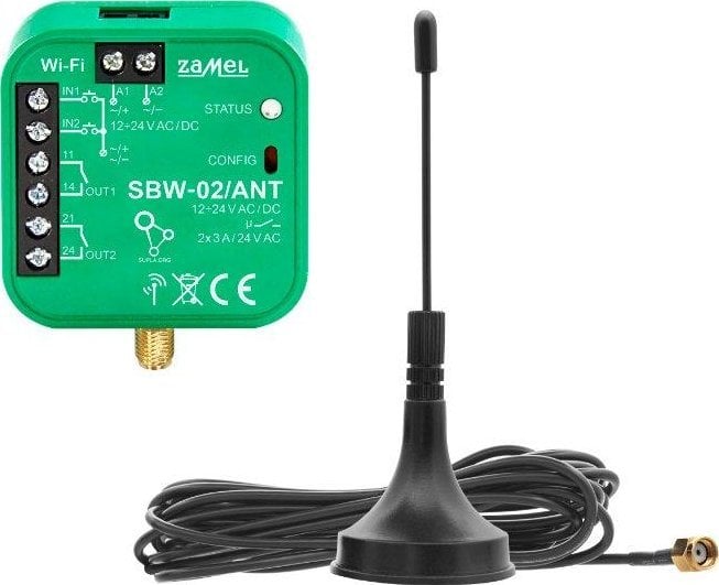 Zamel Supla - controler pentru poarta cu 2 canale cu antena Wi-Fi SBW-02/ANT