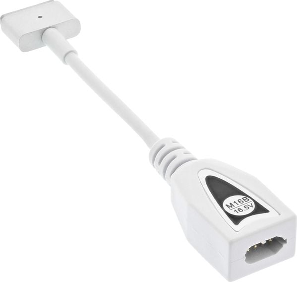 Inline de putere pentru notebook TIP M16B (16.5Vac) Magsafe2 la Apple, MacBook Pro Retina, 90W / 120W, alb