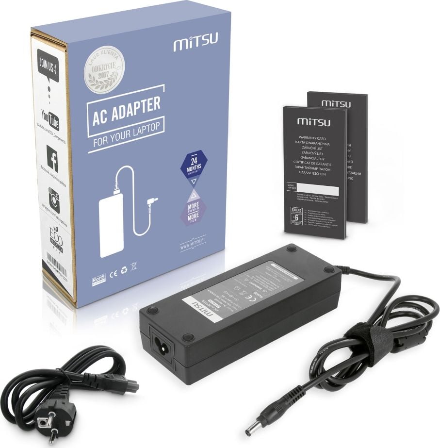 Zasilacz do laptopa Mitsu 125 W, 2.5 mm, 8 A, 15.6 V (ZM/PA1568)