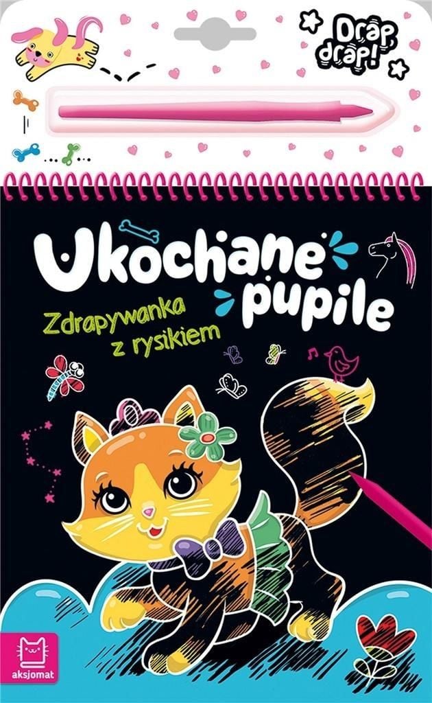 Card răzuibil cu un stilou. Animale de companie iubite