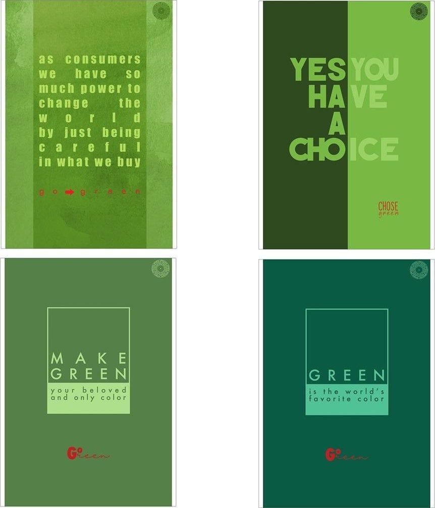 Promised Land Notepad A4/80K grilă Think Green (4 buc)