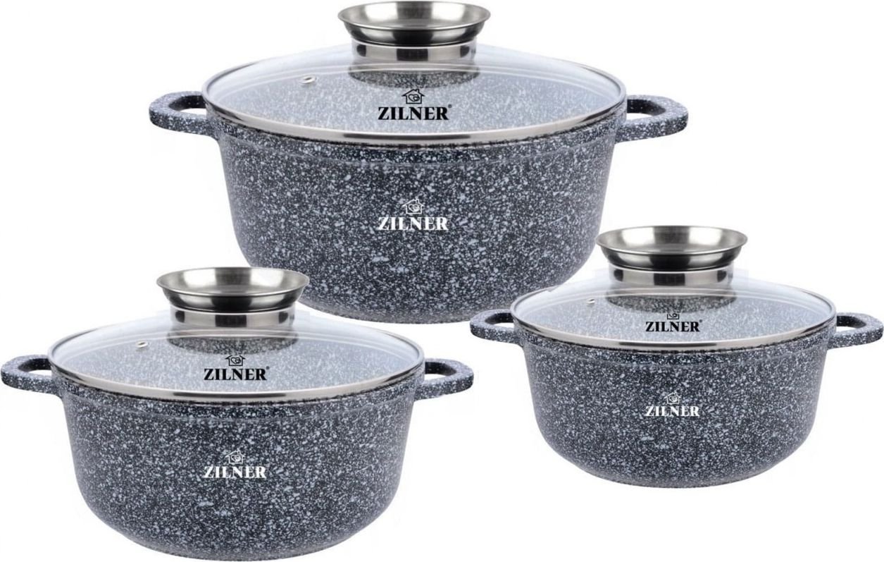 Zilner SET 3 ghivece de marmura 18 / 22 / 26cm ZILNER ZL-8530