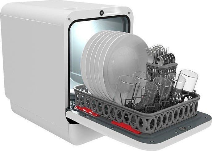 Masini de spalat vase - Mașină de spălat vase Daan Tech Bob Daan Tech Compact Mini Mașină de spălat vase de masă (albă)