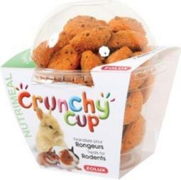 Zolux CRUNCHY CUP CANDY - gustări pentru rozătoare cu morcov/seminte de in, 200 g