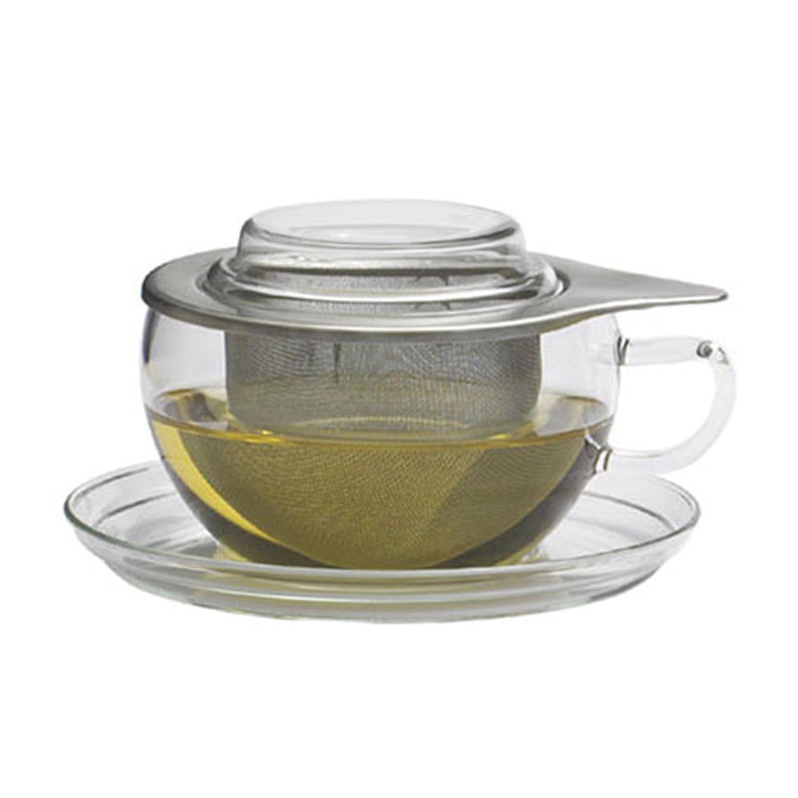 Cana de sticla pentru ceai cu sita, bioteaque - tea for one