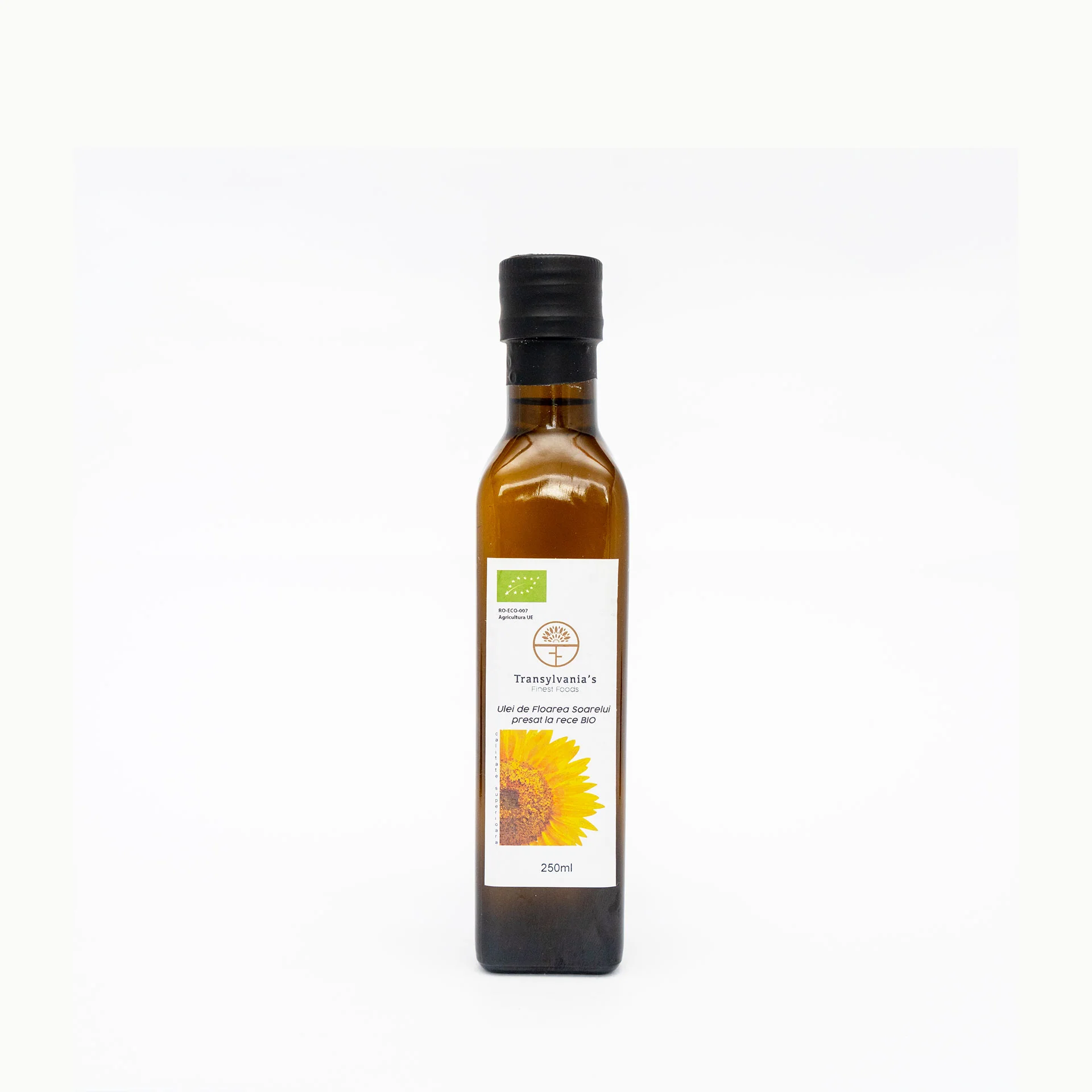 Ulei de floarea soarelui presat la rece bio, 250ml, transylvania's finest foods