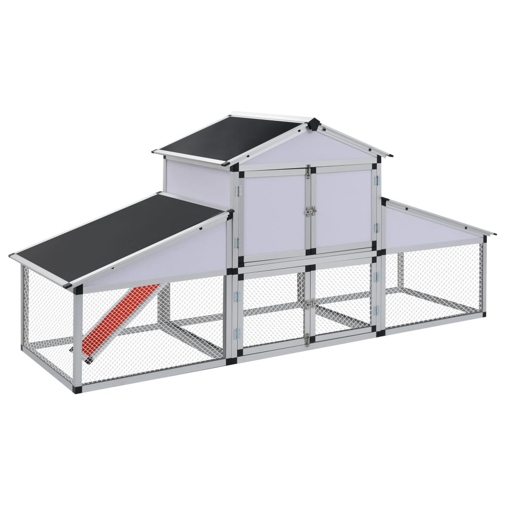 41323 Coteț de găini cu zonă de mișcare și repaus aluminiu