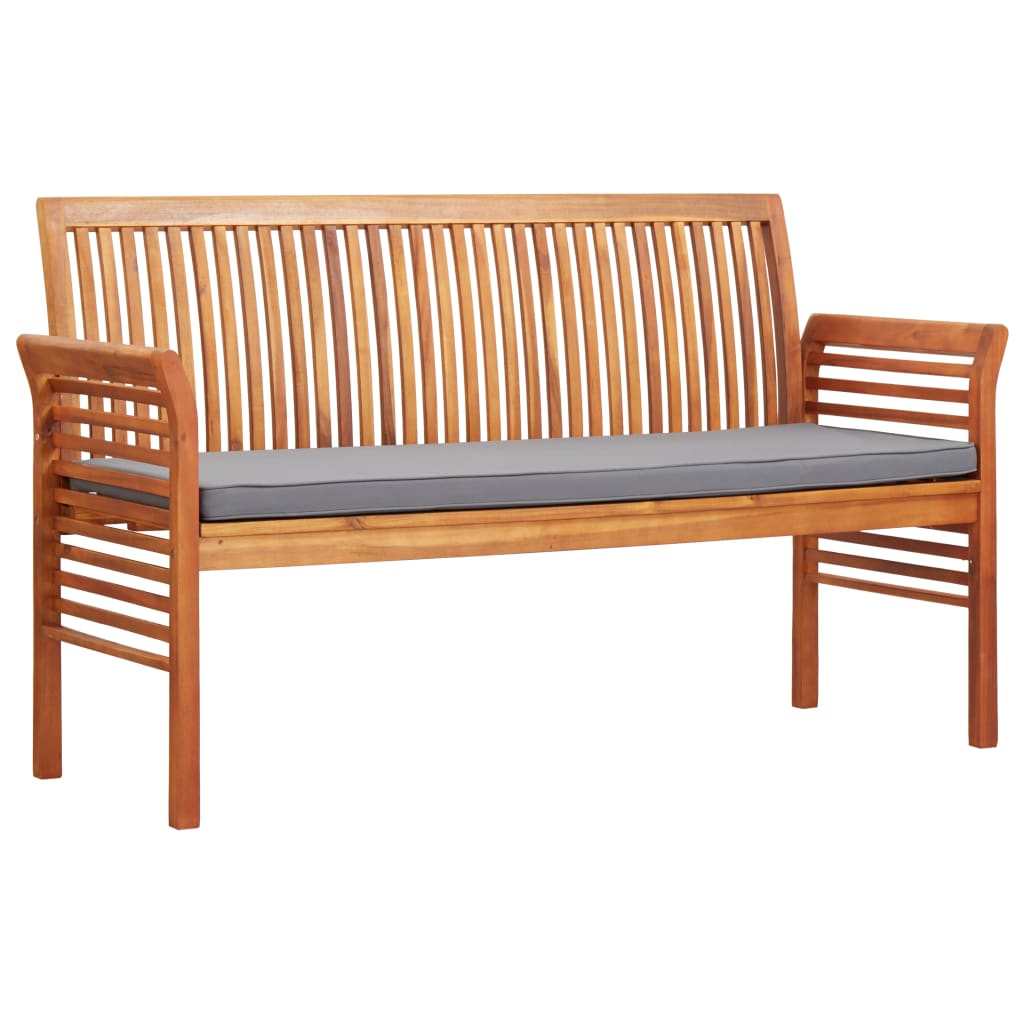 Bancă grădină cu 3 locuri &amp; pernă, 150 cm, lemn masiv acacia