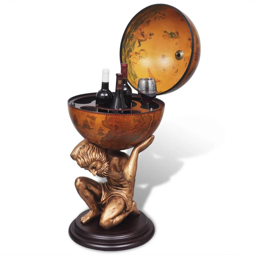 Bar tip glob, suport sticle de vin cu aspect Atlas 42x42x85 cm, [2],https:mobideco.ro