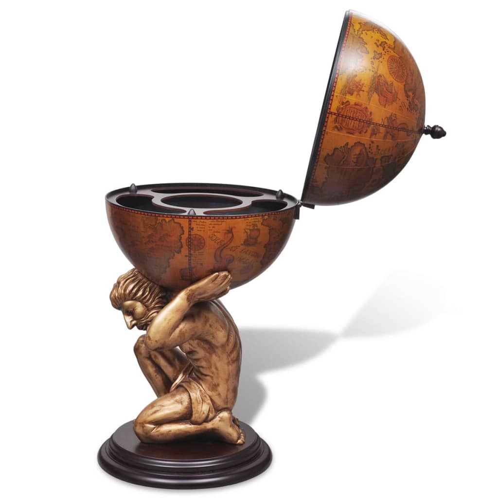 Bar tip glob, suport sticle de vin cu aspect Atlas 42x42x85 cm, [6],https:mobideco.ro